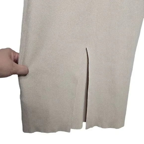 NEW Caroline Constas Ribbed Knit Crochet Collar Midi Dress Size Small - Picture 9 of 11